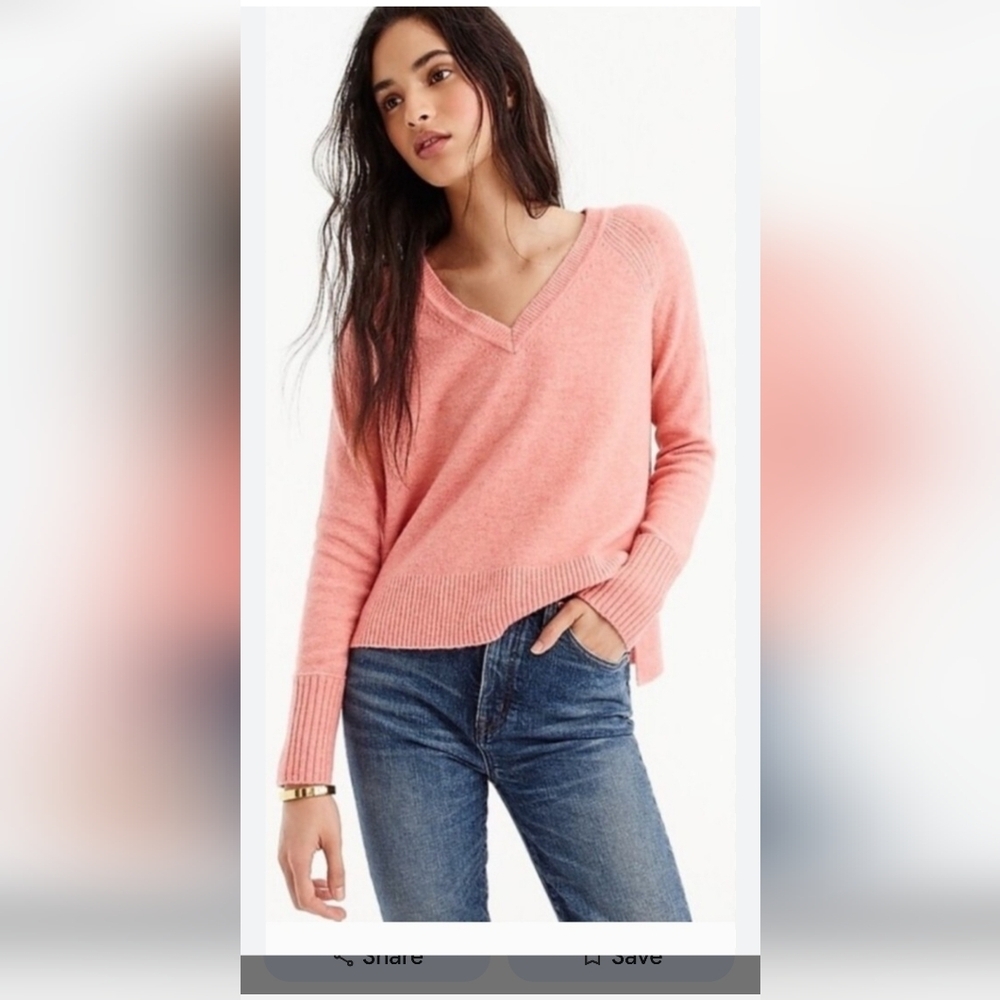 J.Crew Pink V-Neck Knit Sweater | Soft Cozy Pullover
